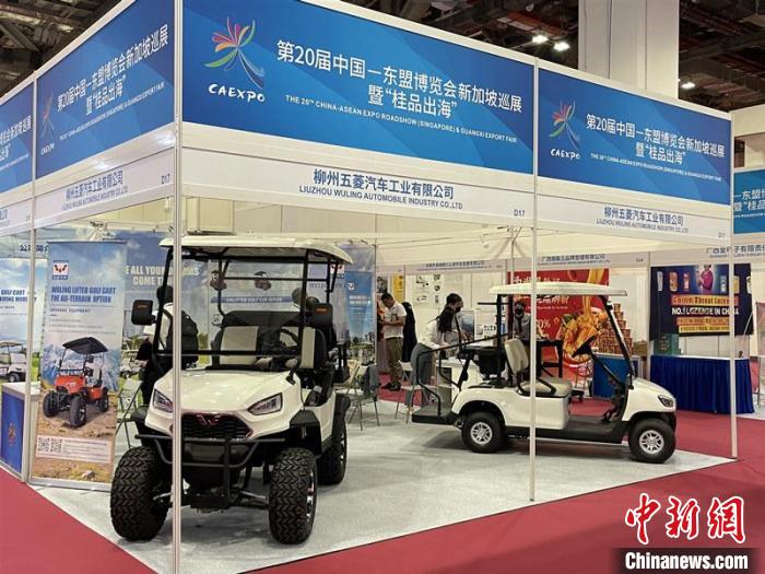 圖為廣西新能源電動(dòng)車產(chǎn)品展示區(qū)?！V西商務(wù)廳供圖